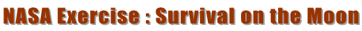 NASA Exercise : Survival on the Moon